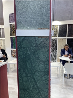 Forest Green Marble Leather Finish Slabs
