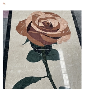 Beautiful Rose Flower Small Pattern Waterjet Medallions