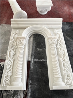CNC Carving For Church Luxury Sculptured Fireplace