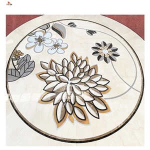 Flower Cloud Small Pattern Floor Waterjet Medallions