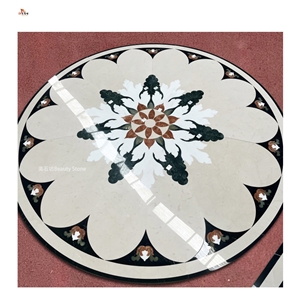 Flower Small Pattern Waterjet Medallions Polished Marble