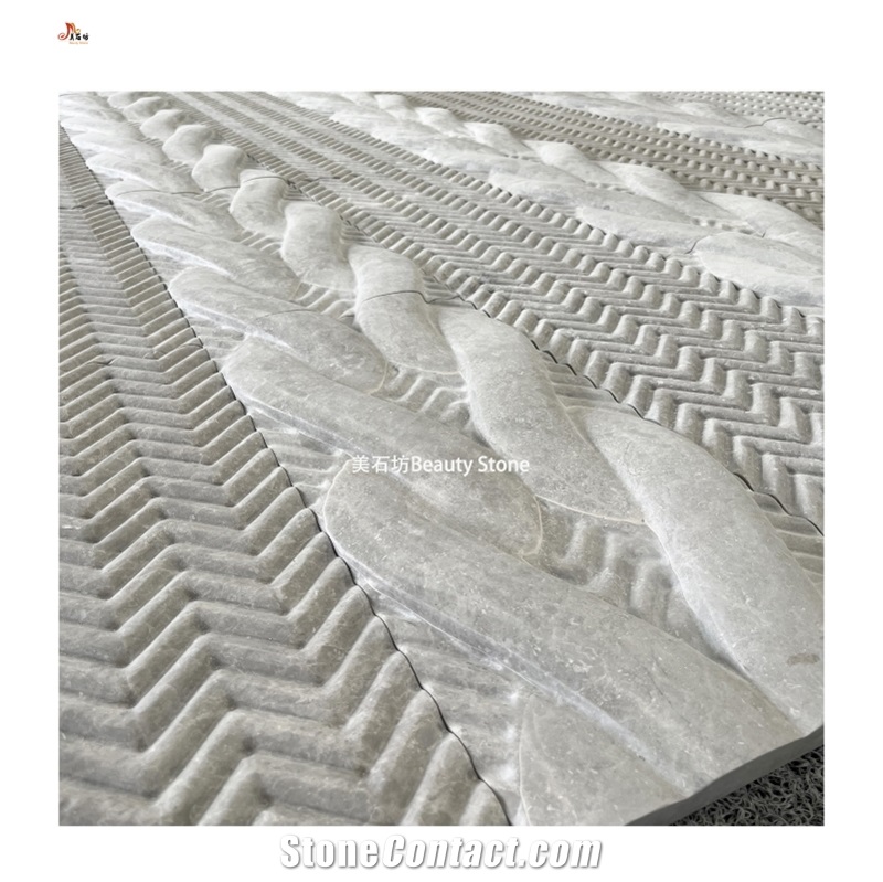 Grey Marble Carved Panel Building Ornaments