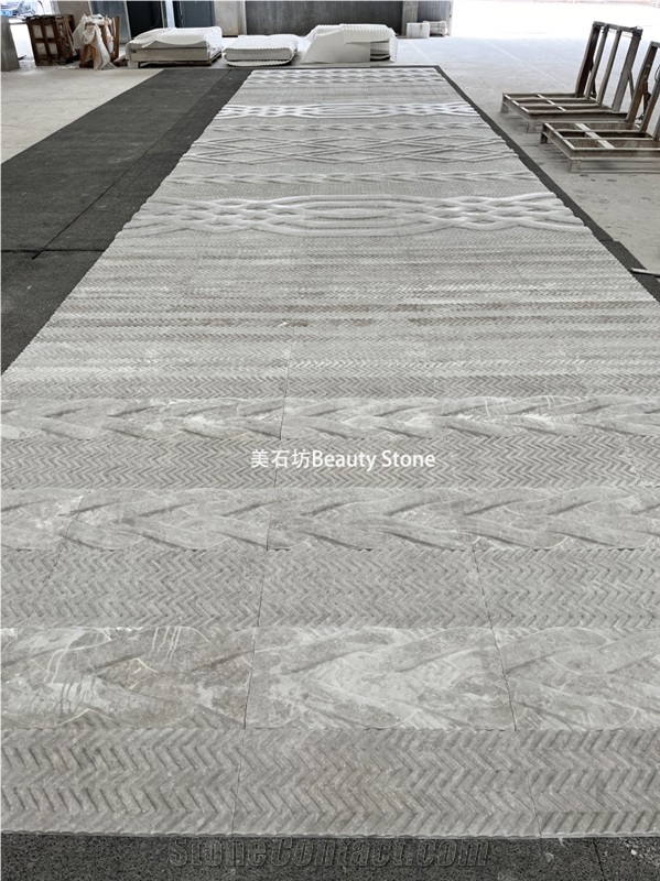 Grey Marble Carved Panel Building Ornaments