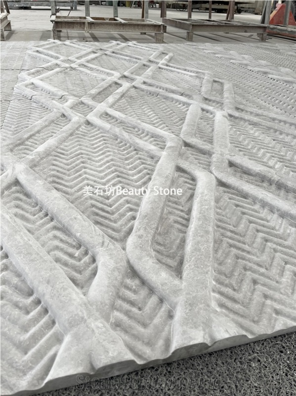 Grey Marble Carved Panel Building Ornaments