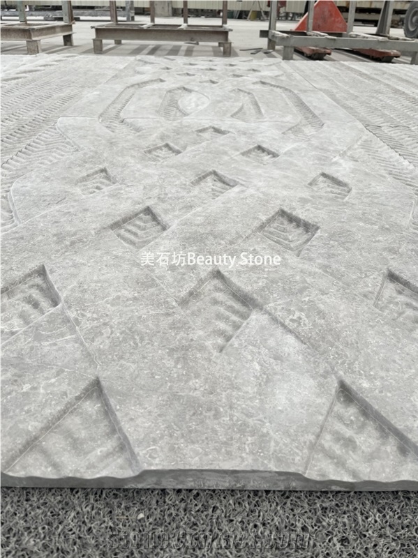 Grey Marble Carved Panel Building Ornaments