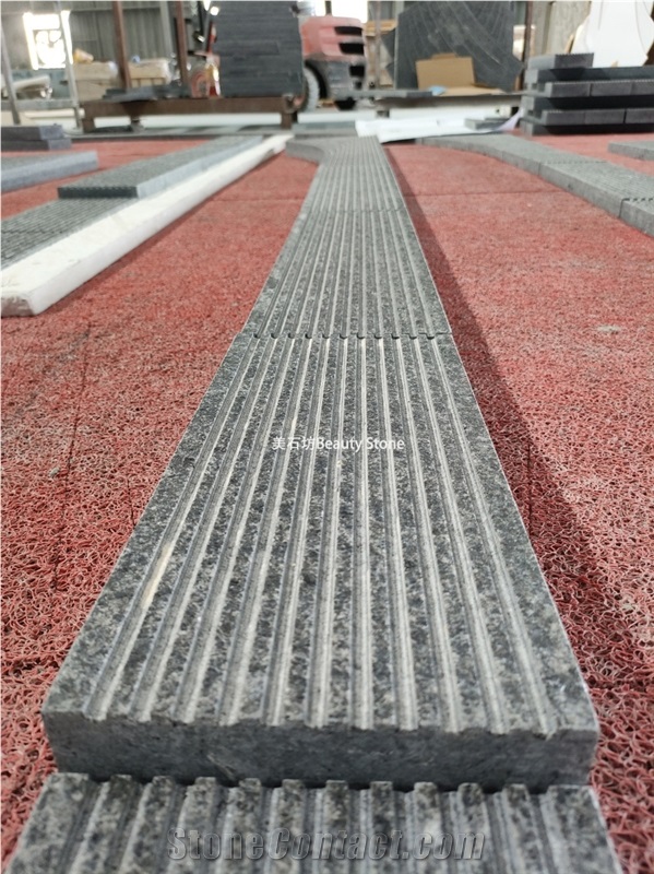 Grooved Grey Granite Kerbstone