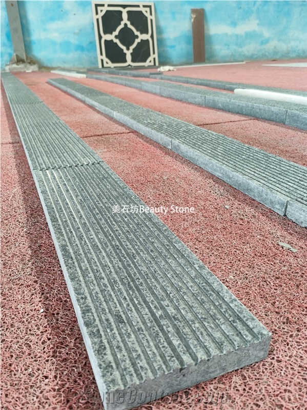 Grooved Grey Granite Kerbstone