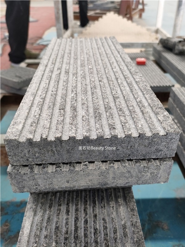 Grooved Grey Granite Kerbstone