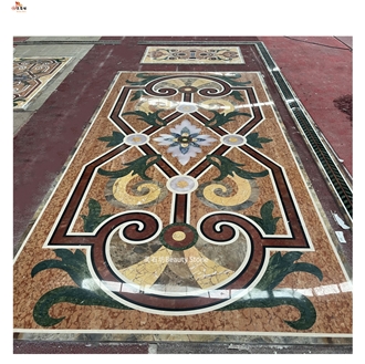 Luxury Stone Material Inlay Water Jet Pattern Medallion