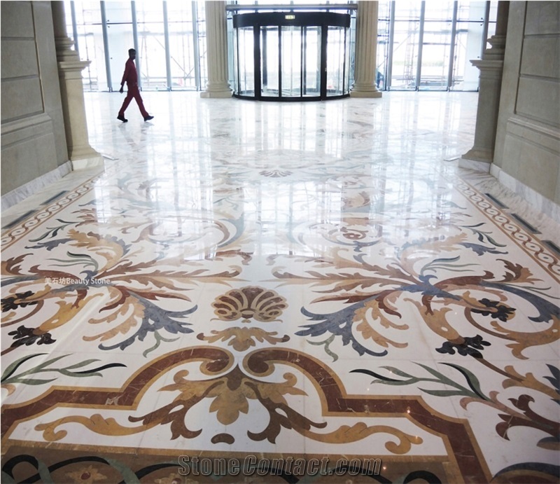Luxury Waterjet Pattern Medallions For Hotel Villa