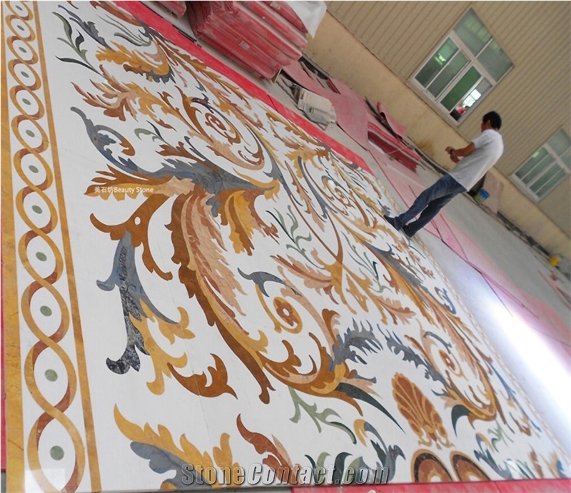 Luxury Waterjet Pattern Medallions For Hotel Villa