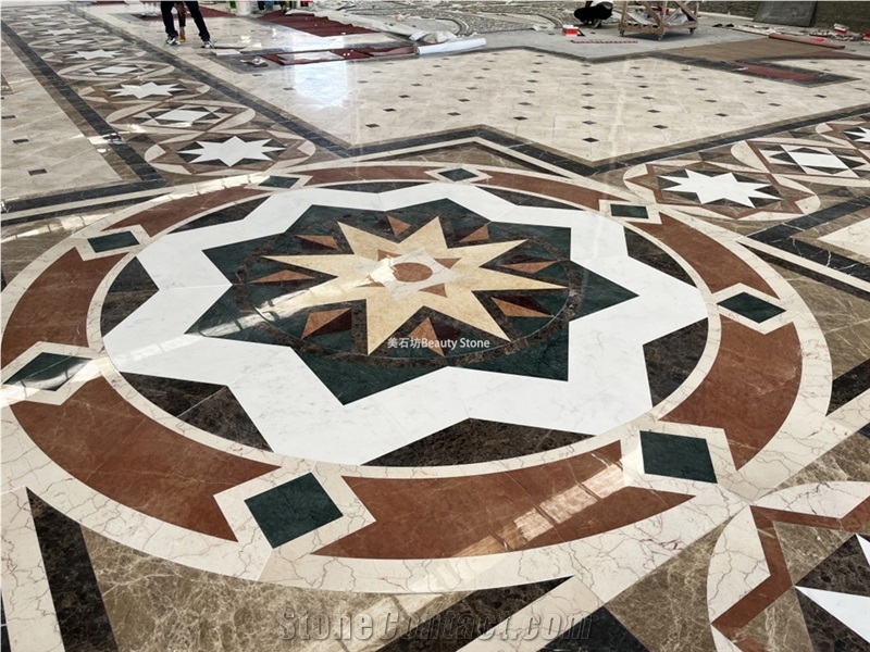 Marble Waterjet Medallions Polished Pattern Product