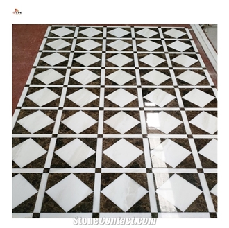 Natural Marble Medallions Waterjet Pattern 3D Design Tile