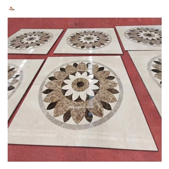 Natural Marble Pattern Water Jet Medallions