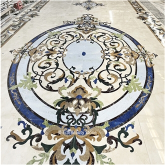 Popular Water Jet Design Inlay Medallion For Villa