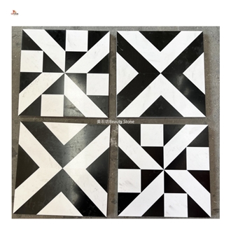Thin Like Mosaic Cerami Marble Water Jet Medallion Pattern