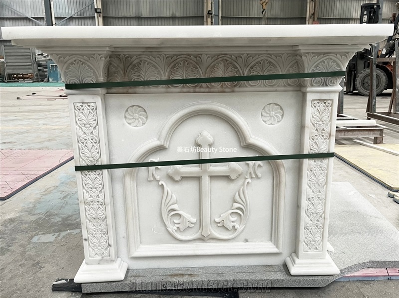 White Marble Indoor Fireplace For Mosque And Church