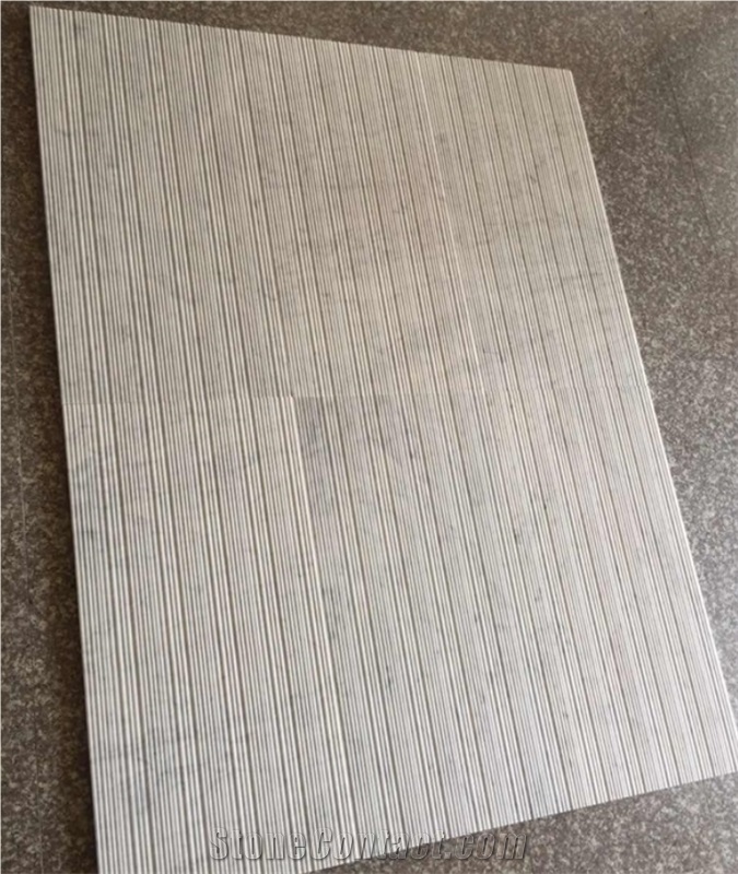Carrara White Marble Bamboo Textured 3D Wall Decor Panels