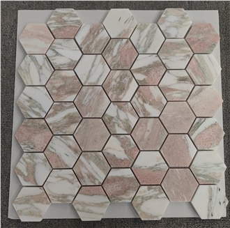 Hexagon Rosso Narvegian Mosaic Pattern