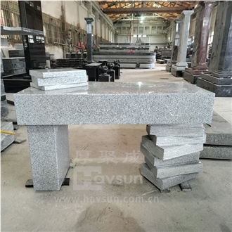 Carved Book Design Granite Monumental Bench