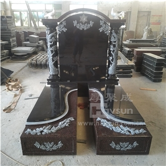 Granite Carved Tree With Doves Jewish Tombstone