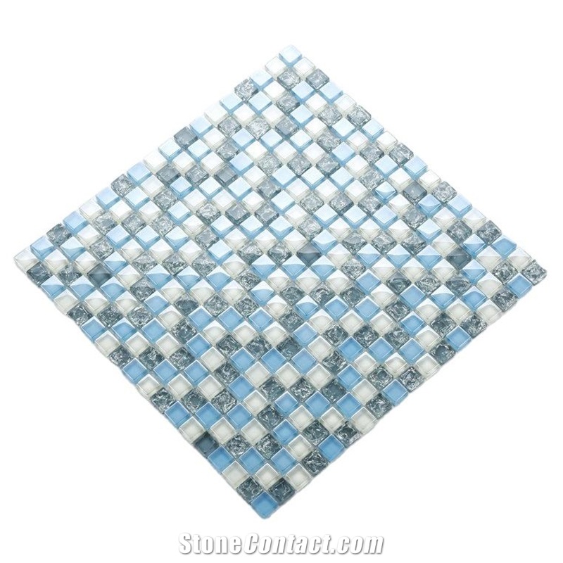 High Quality Glass Ceramic Mixed Metal Mosaic Tiles