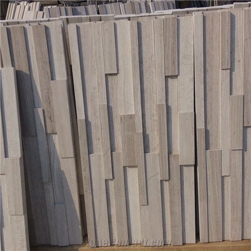 Purple Wood Grain Sandstone Wall Cladding Veneer