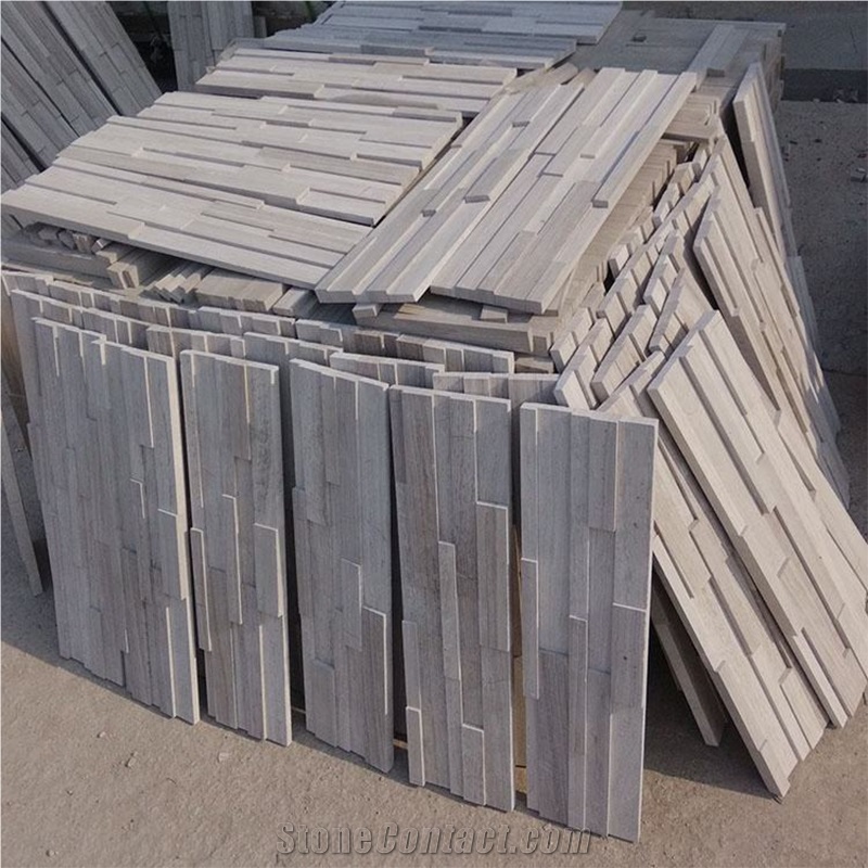 Purple Wood Grain Sandstone Wall Cladding Veneer