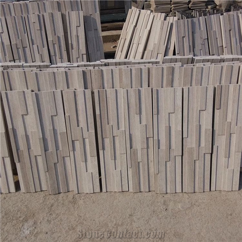Purple Wood Grain Sandstone Wall Cladding Veneer