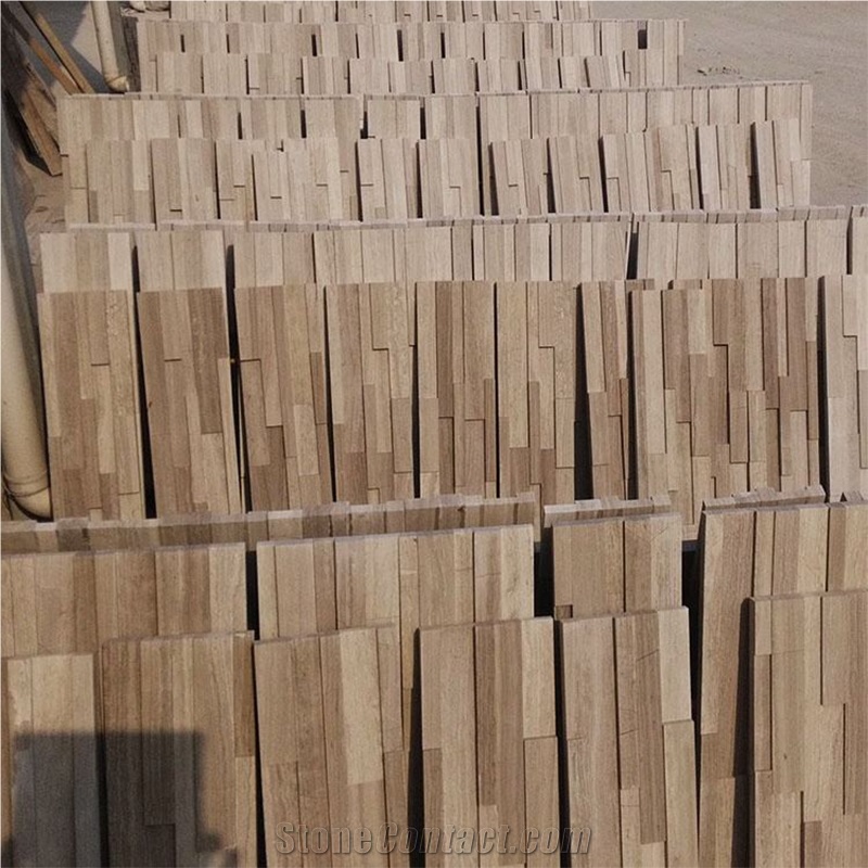 Purple Wood Grain Sandstone Wall Cladding Veneer
