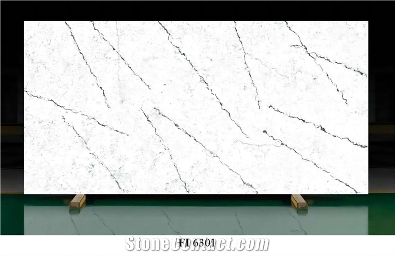 Artificial Calacatta Quartz Slab And Tiles