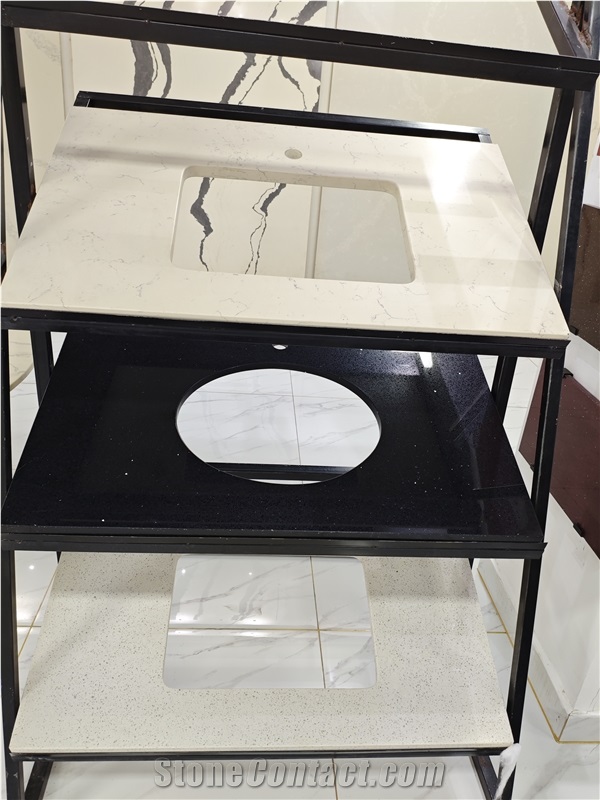 Quartz, Engineered Stone Bathroom Vanity Tops