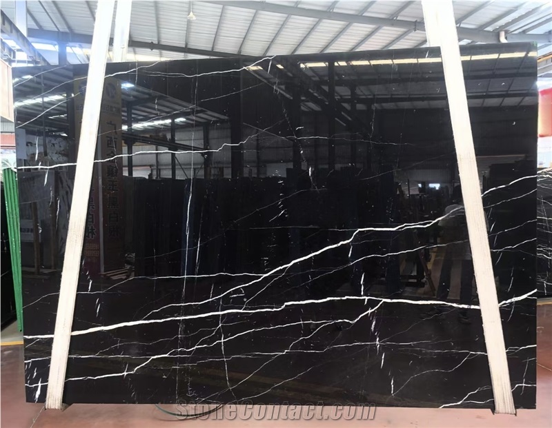 Nero Marquina Black Marble Slabs