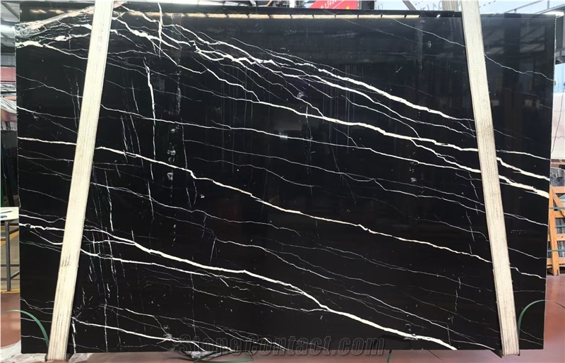 Nero Marquina Black Marble Slabs