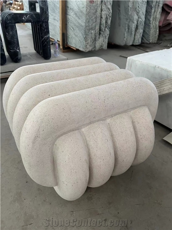 Customized Beige Stone End Table
