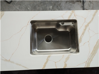5017 Calacatta Gold Quartz Artificial Stone Countertop