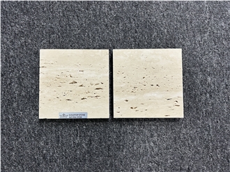 Unfilled Hole Polished Natural Ivory White Travertine Tiles