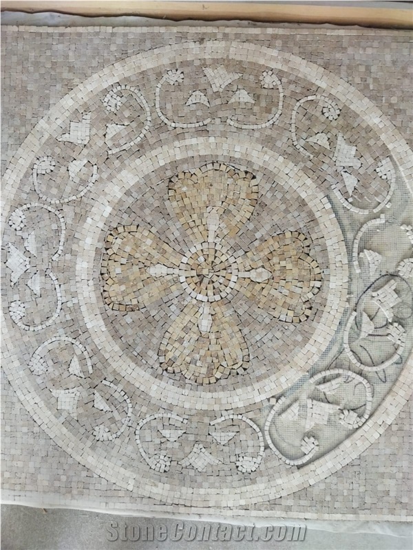 Classic Travertine Mosaic Medallion