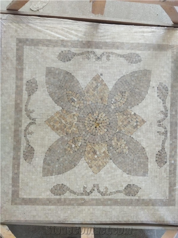 Custom Design Travertine Mosaic Medallion