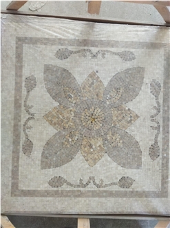Custom Design Travertine Mosaic Medallion
