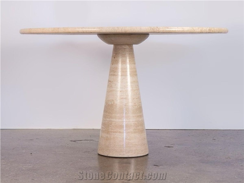 Ivory Travertine Table Cnc