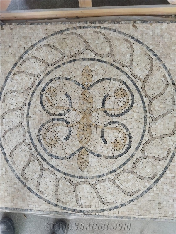 Travertine Stone Mosaic Medallion