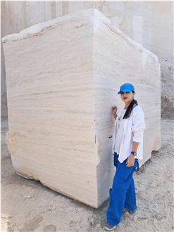 White Travertine Blocks