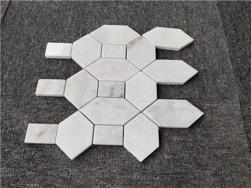 Calacatta Gold Marble  Bathroom Mosaic Tile Eclipse Pattern