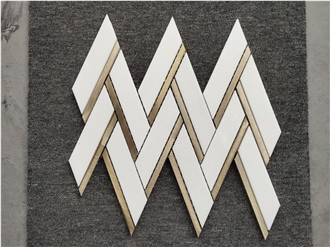 Gold Chevron Marble Bathroom Mosaic Tiles