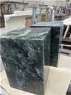 Custom Verde Alpi Marble Side Coffee Table For Hotel
