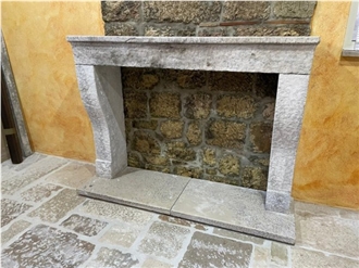 Antique Stone French Style Fireplace
