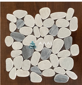 Marble White & Grey Pebble Mosaic