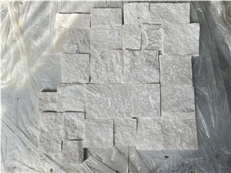 White Marbles Random Square Wall Cladding Veneer