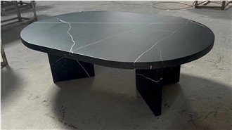 Nero Marquina Marble Matte Surface Coffee Table